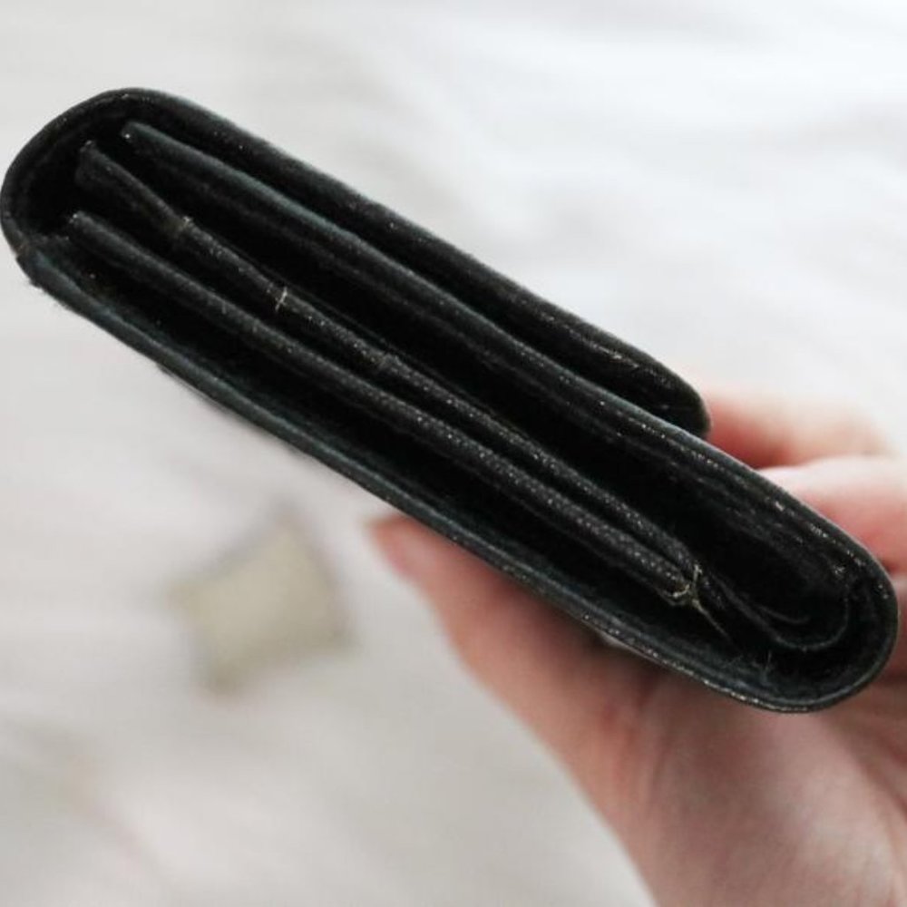 Vintage 1990s Black Leather Continental Wallet